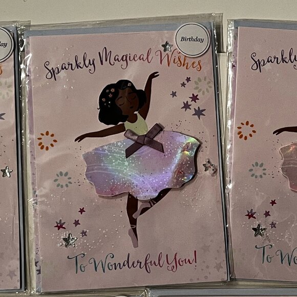 Birthday Cards for Kids - Ballerina (Lots of 5 / NEW) - Picture 4 of 13